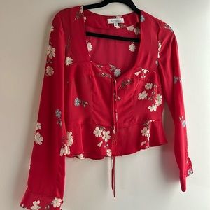 Red Intermix Crop Top